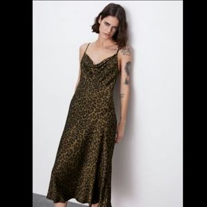 Zara leopard print slip dress